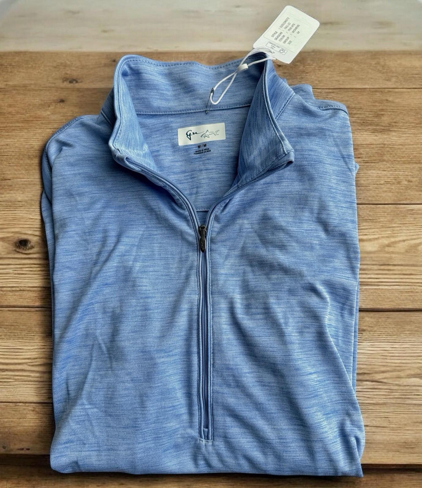 Greg Norman Womens Performance Stretch 1/4 Zip Long Sleeve Pullover Top M Blue