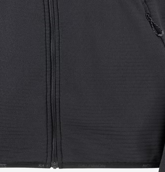 Salomon Essential Lightwarm Full Zip fleece Pullover Women’s Hiking M/Black NWT