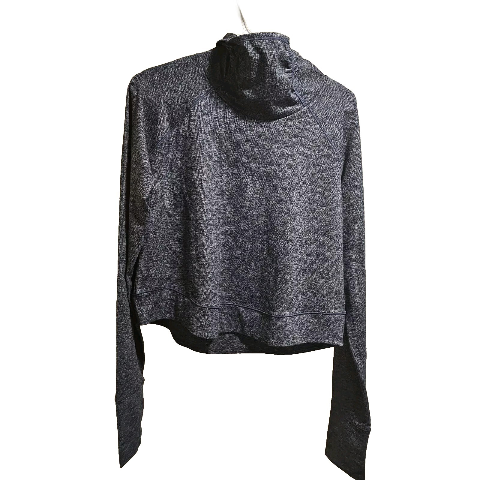 Prana Funnel Neck Herringbone Nautical Knit Sleeve Crop Top Sz Xl Activewear Nwt