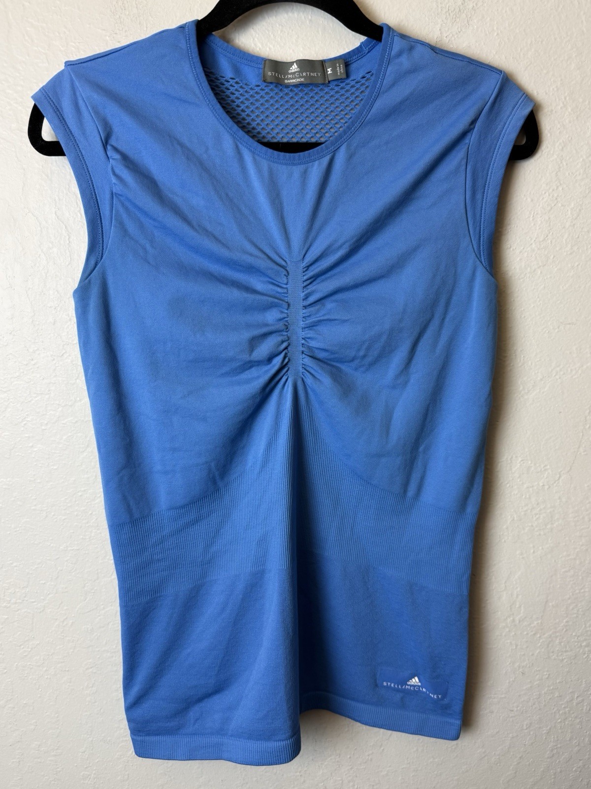 Adidas Stella McCartney Barricade Blue Athletic Seamless Cap Sleeve Top Medium