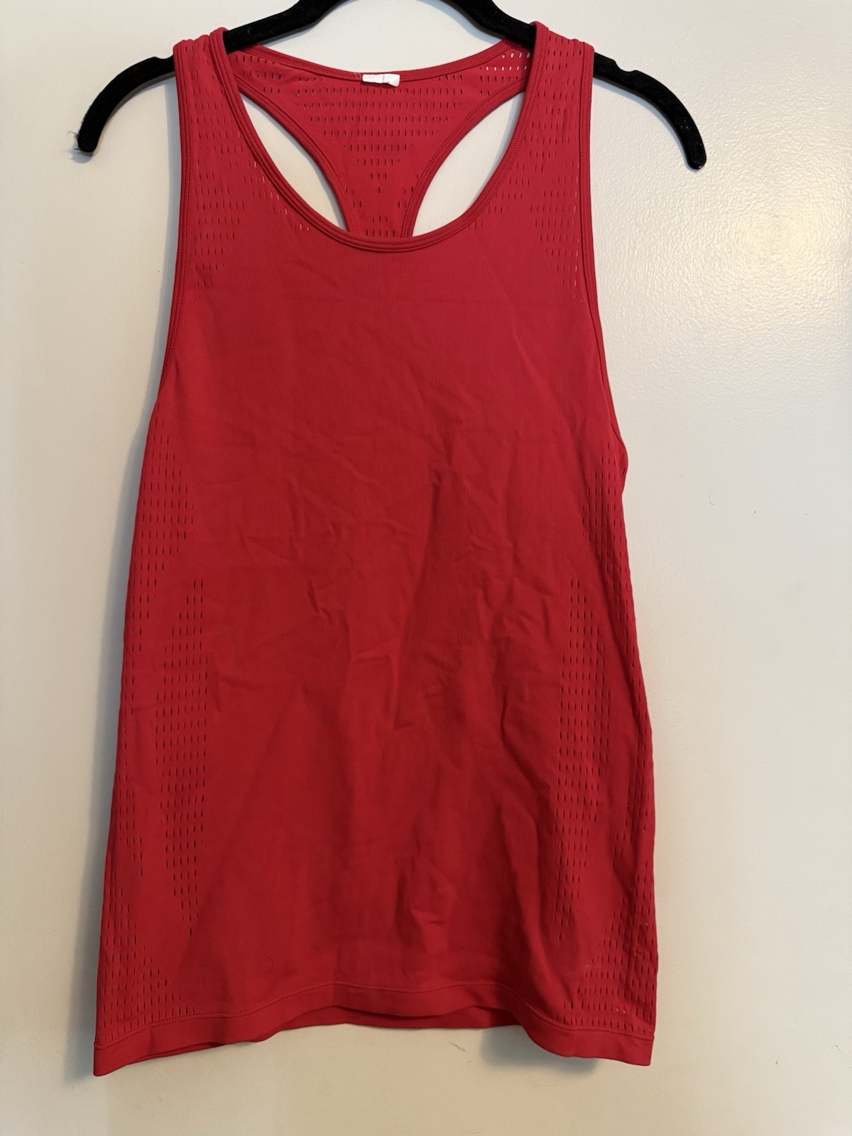 Fabletics Womens Medium Red Helena Mesh Panel Athletic Tank Top Shirt