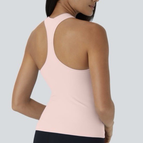 Halara Solid Stretchy U Neck Racerback Tank Top Pink Salt Woman’s Size Large