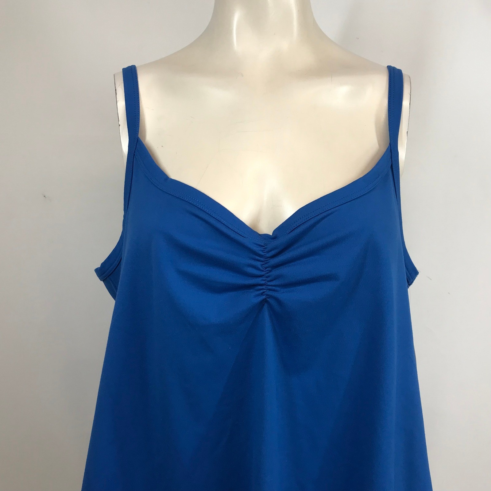 Torrid Active Cami Super Soft Performance Jersey Ruched Blue Tank Top 2X 18-20