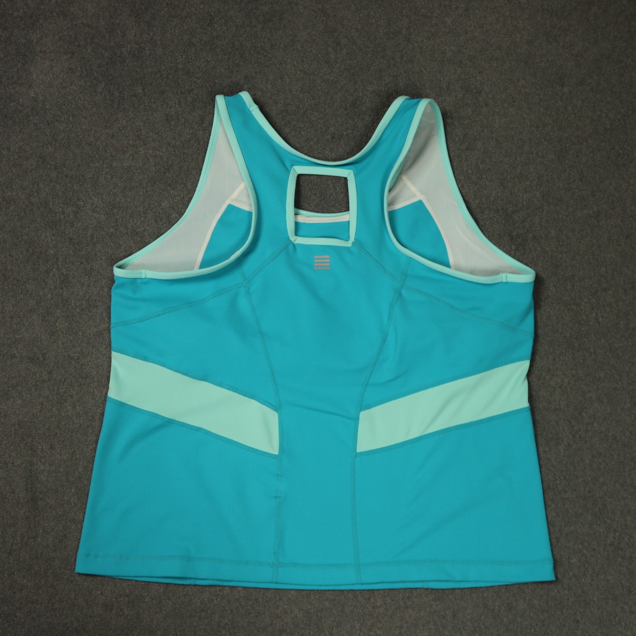 Lands End Athletic Performance Tank Top Racerback Built-in Bra Turquoise Blue XL