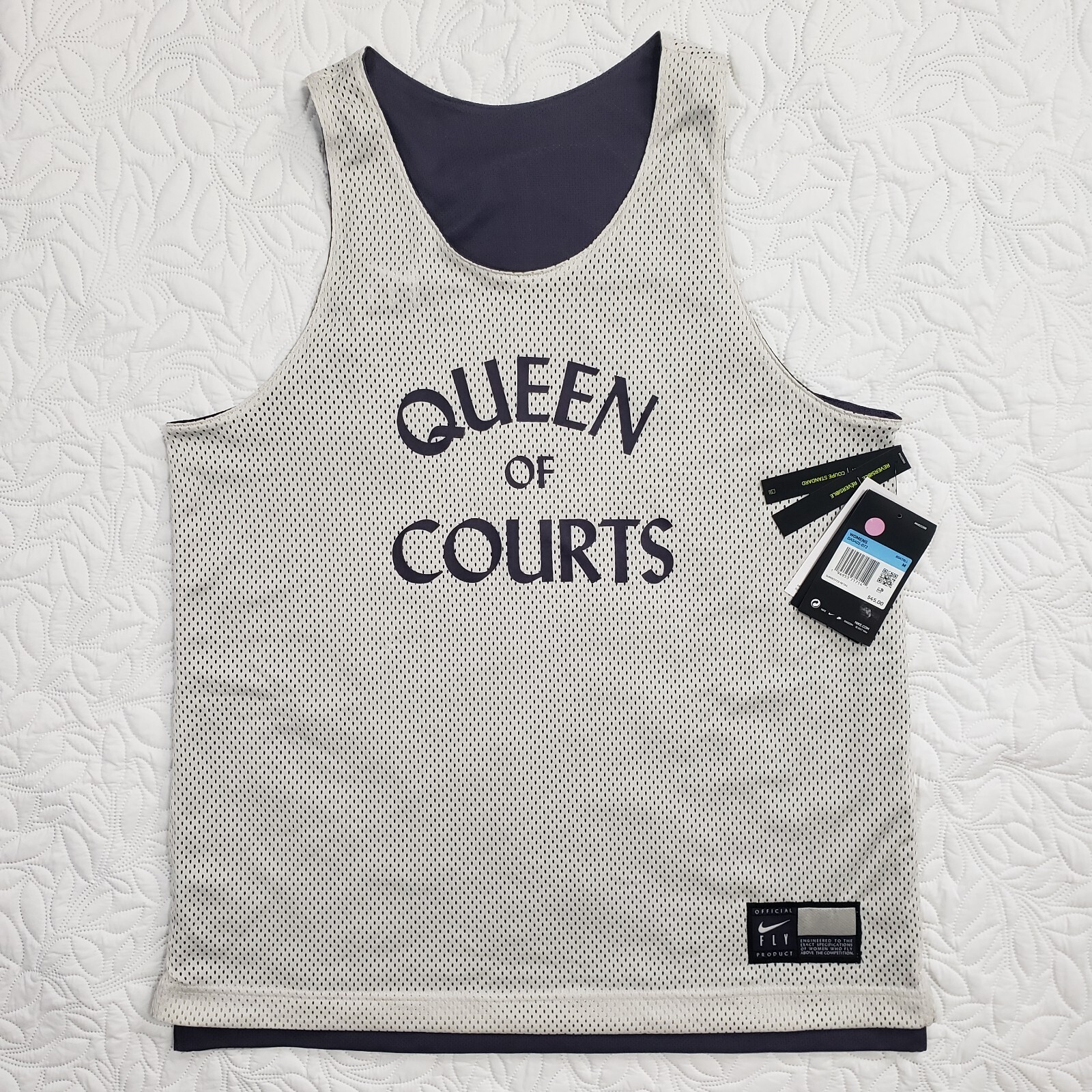 NWT Nike Fly Queen Of Courts Basketball Jersey Womens M Purple White Reversible