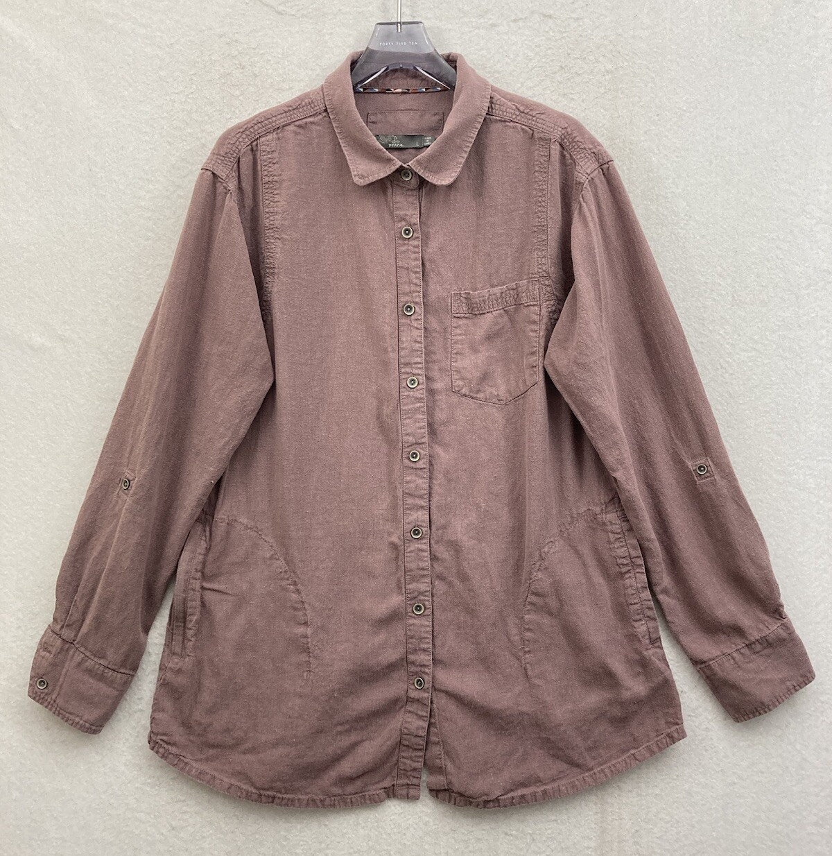 Prana Shirt Womens Large Purple Outdoors Workwear Breathable Gorpcore Camping