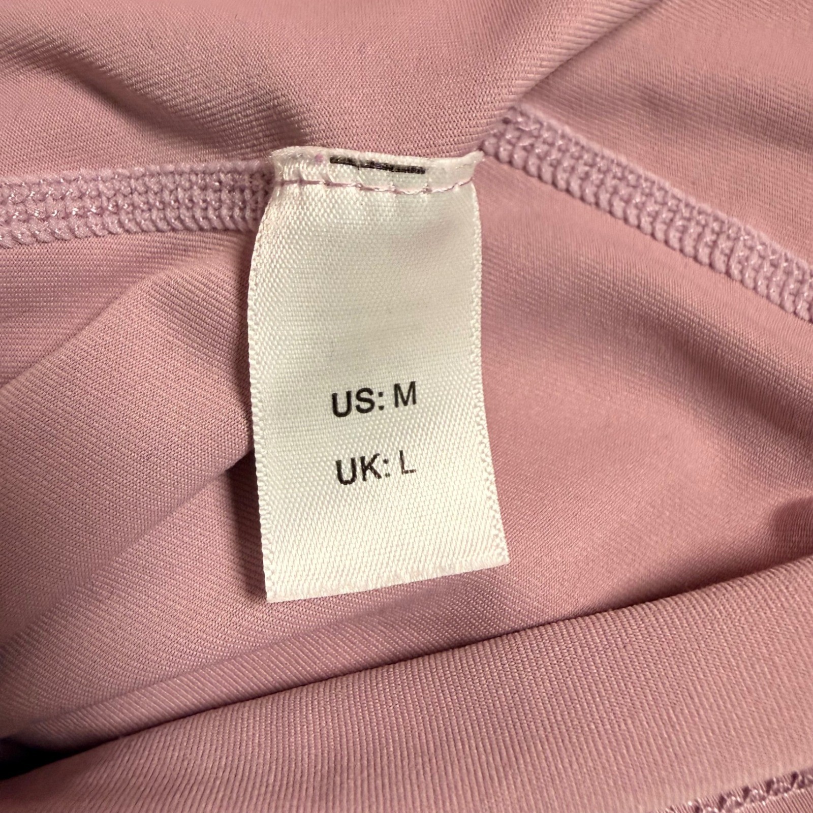 Mauve Pink Mesh Panel Long Sleeve Activewear Workout Top with Thumbholes Mens M