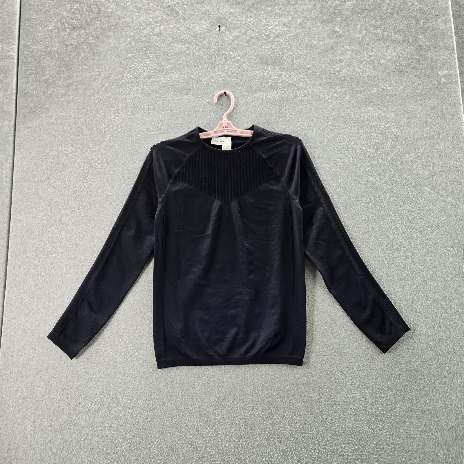 Fabletics Women Activewear Top S Black Elastane Nylon Sync Seamless LS NWT
