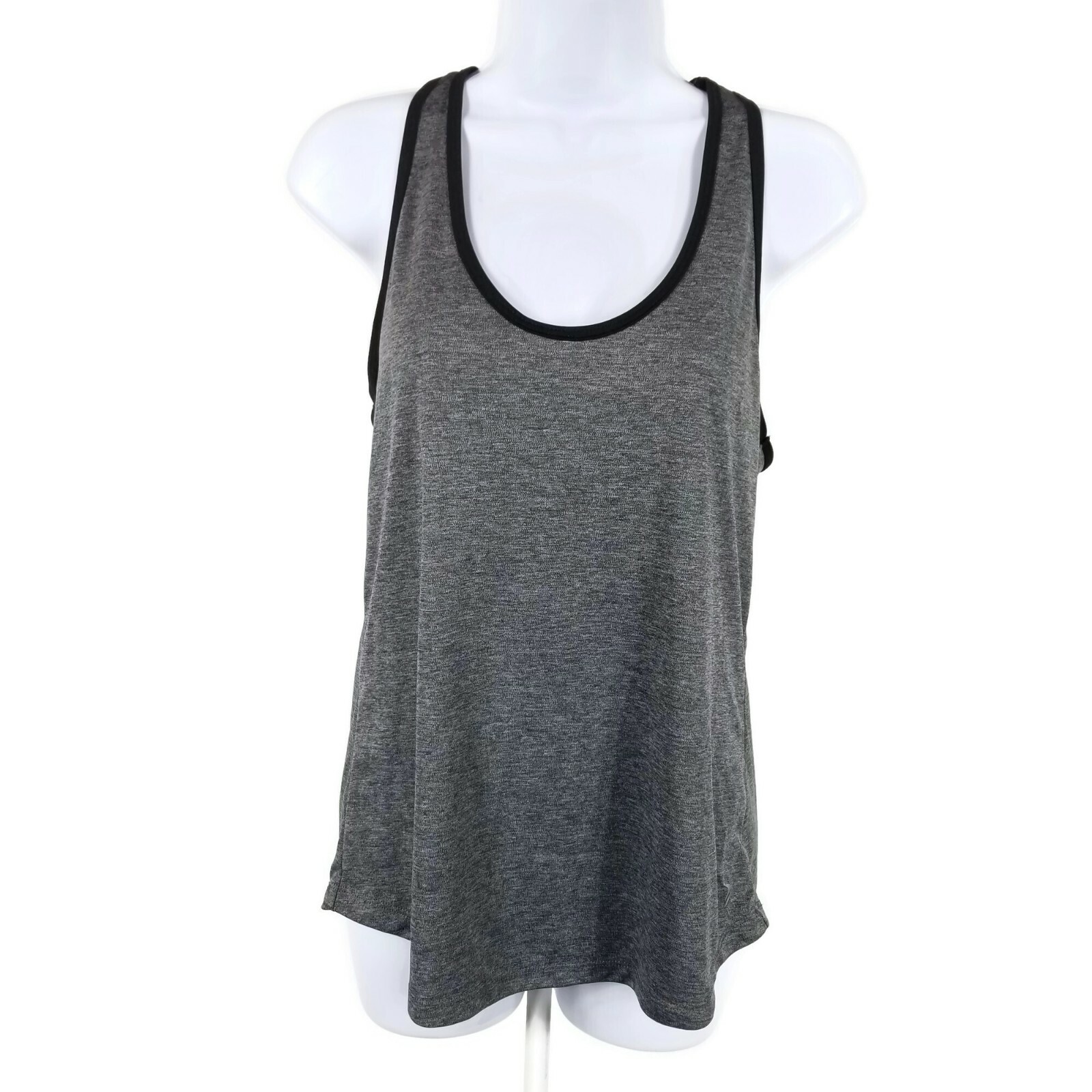 Old Navy Active Semi-Fitted Racerback Tank Top Womens M Gray Black
