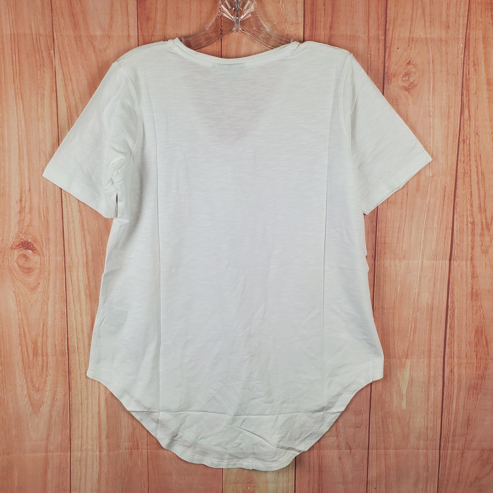 Tasc Performance Longline Slubbed T Shirt Womens Small White Cotton Relaxed Fit