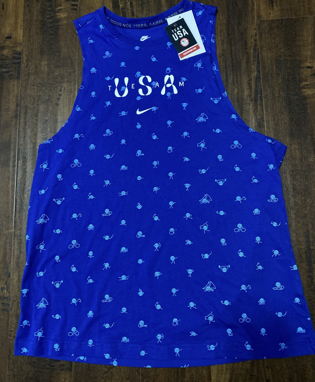 NWT Women’s Nike Team USA Muscle Tank Top Blue White FZ3384-417 Size M,L,XL. A7