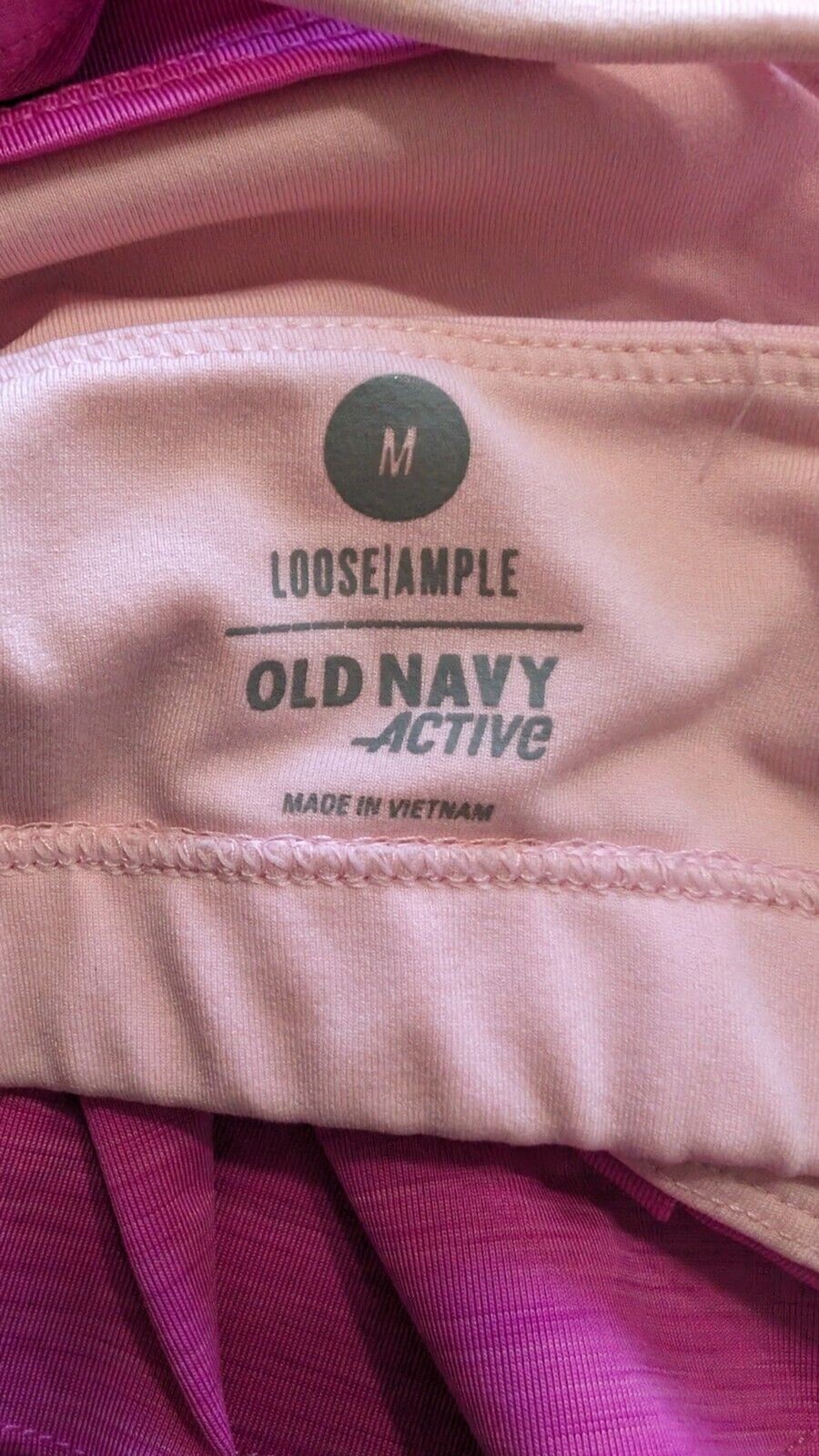 Old Navy Active “Loose Ample” Racerback Sport Bra Tank Top Shirt Pink Womens M