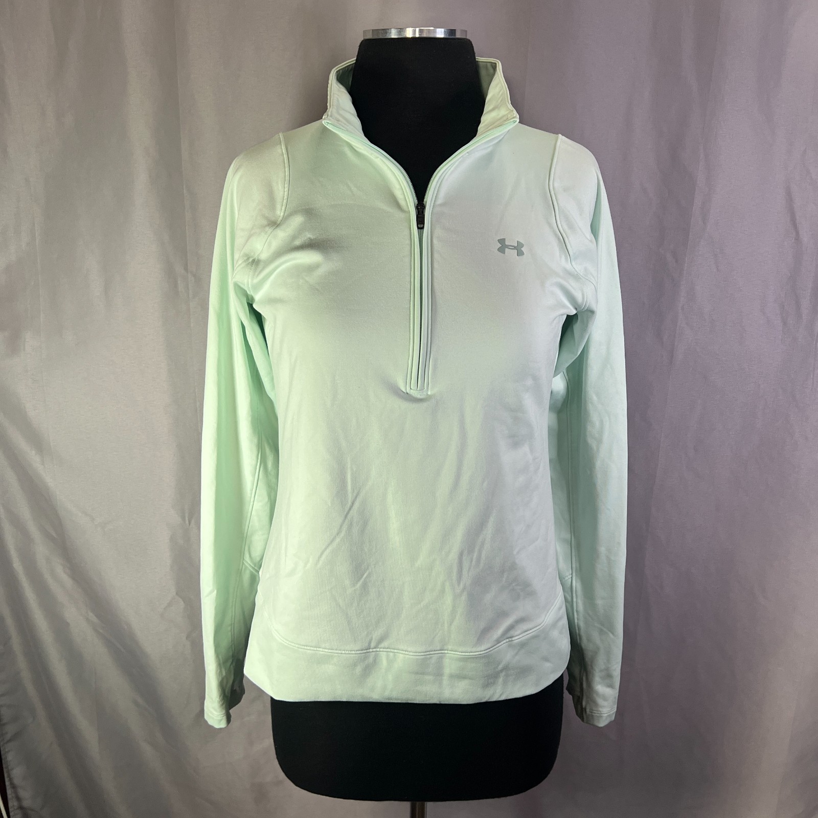 Under Armour Tech 1/2 Zip Top Womens S Light Mint Green Lightweight Quick Drying