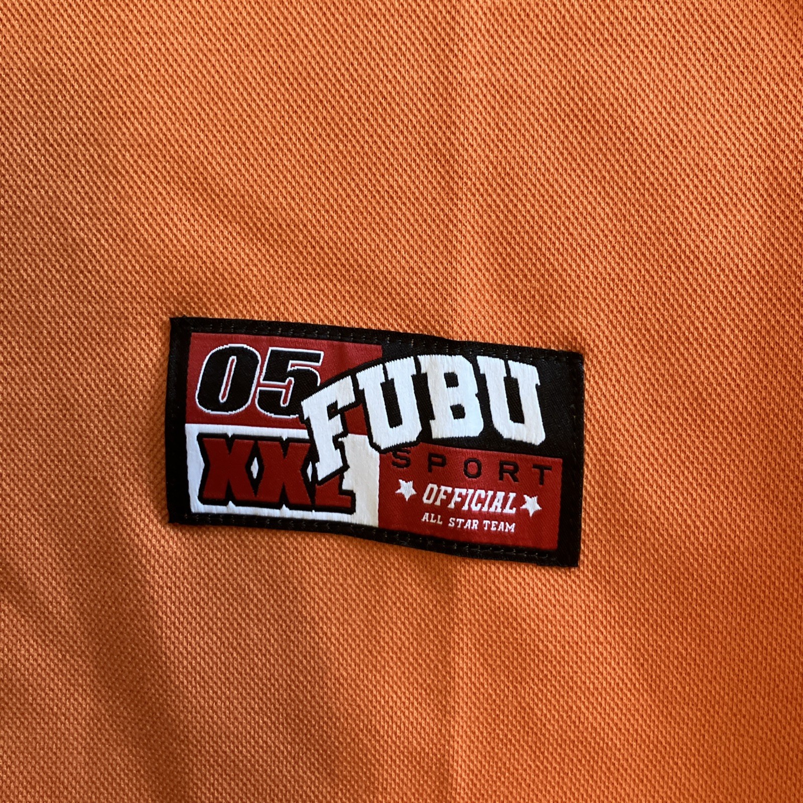 FUBU Hells Kitchen Broadway Orange Jersey Mens Medium HK Alicia Keys