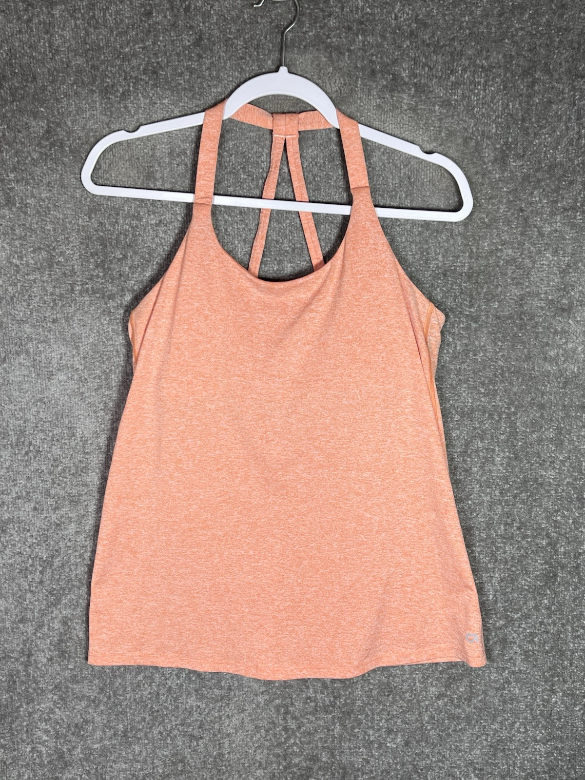 Gap Fit Training Loop Strap Tank Top Womens Size Medium Orange Stretch Shelf Bra