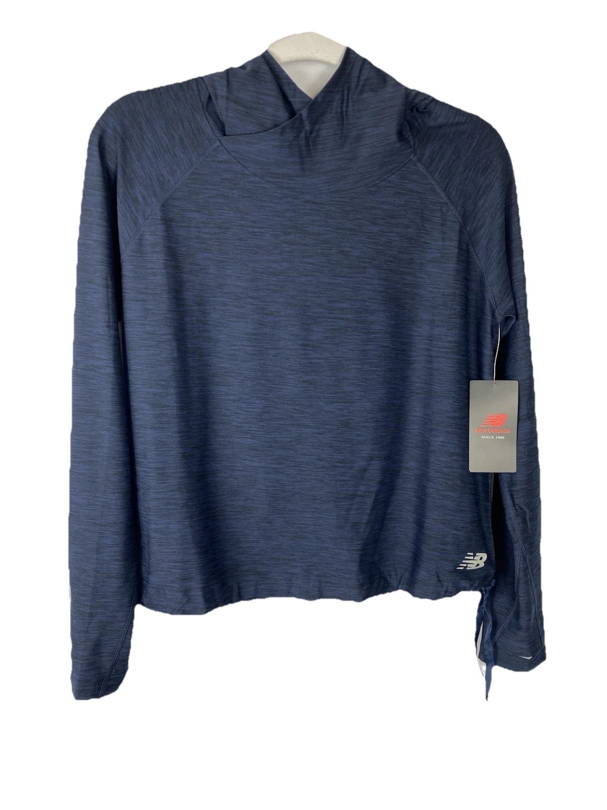 New Balance Dry Pullover Hoodie Night Indigo Space Dye Size S Blue Cropped