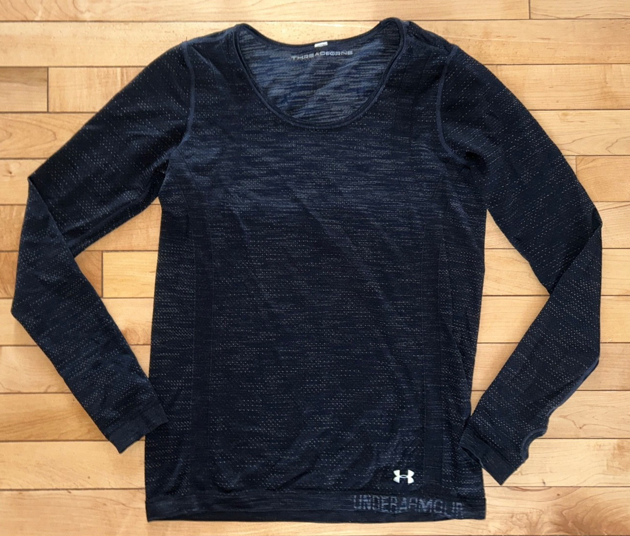 UNDER ARMOUR Threadborne Seamless Long Sleeve Shirt Graphite Black Size S