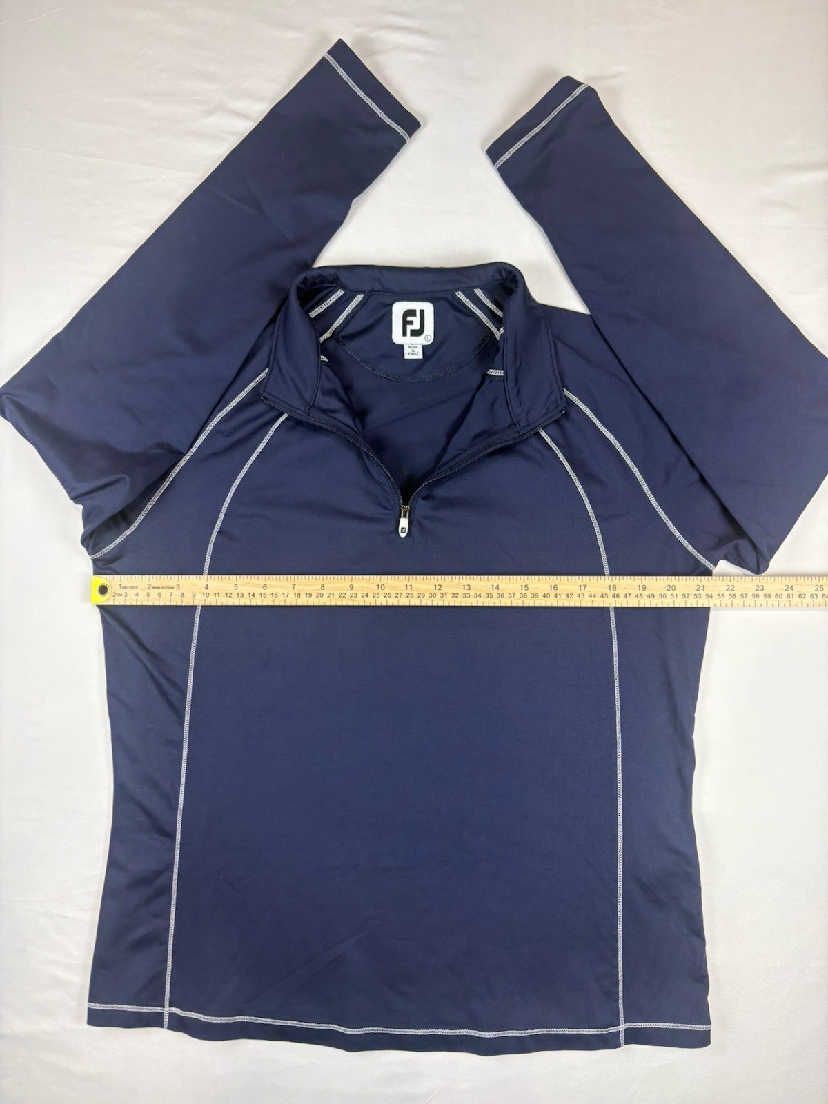 FootJoy Quarter Zip Women’s Large Golf Performance Stretch Pullover Navy