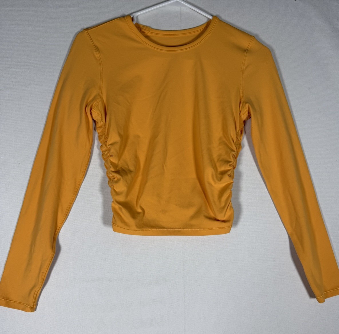 Lululemon All It Takes Long Sleeve Ribbed Nulu Shirt Womens 4 6 ? Orange Cropped