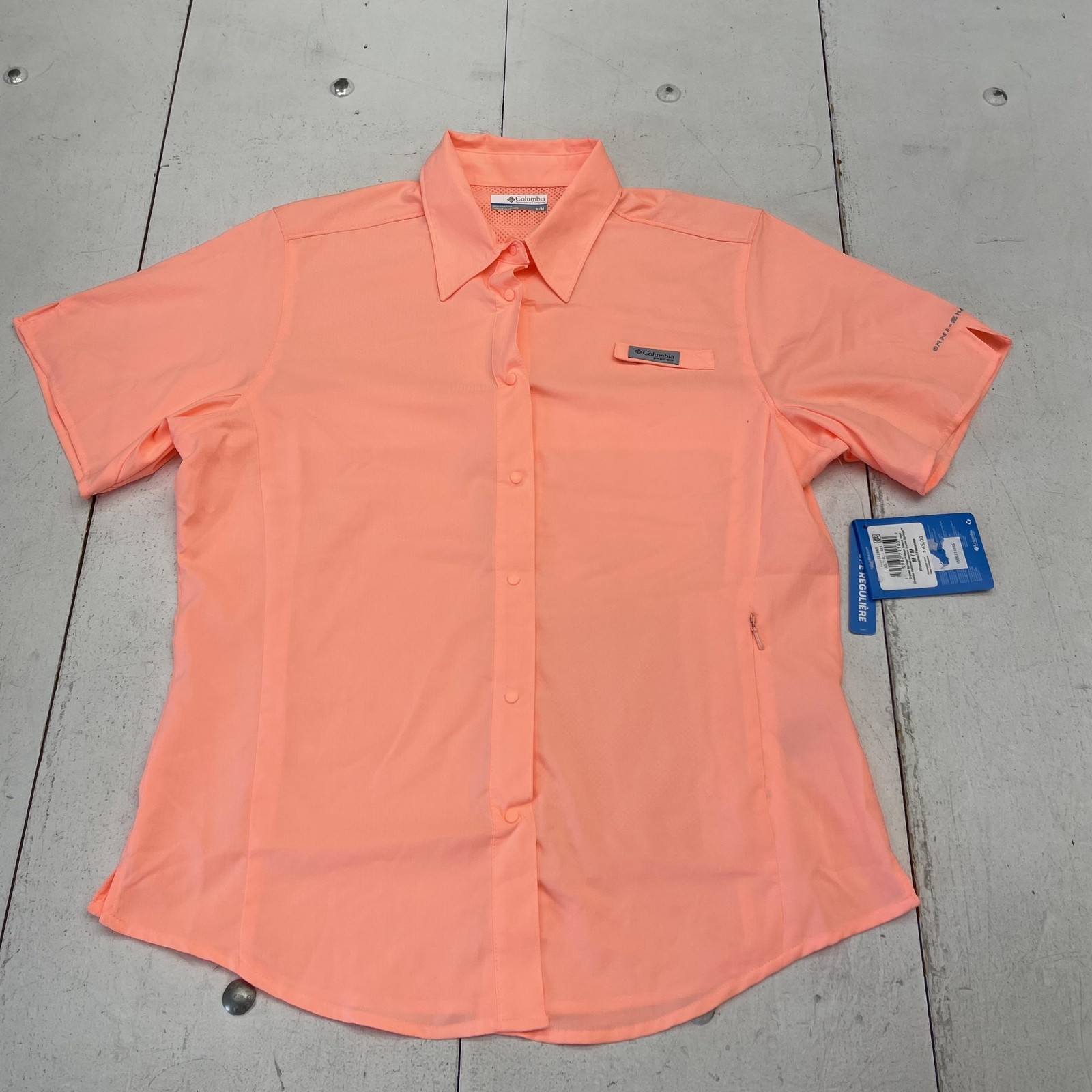 Columbia Shirt Womens Medium Pink PFG Crystal Springs Omni-Shade Fishing