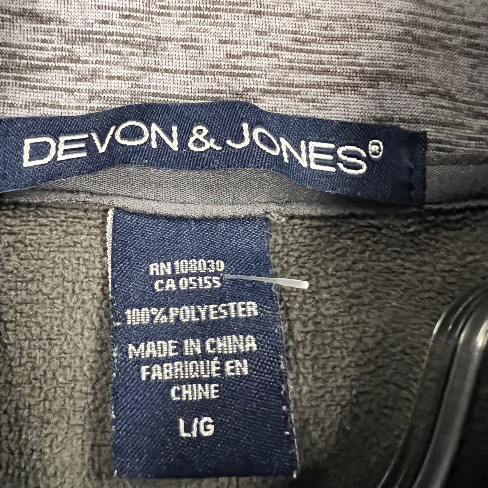 Devon & Jones Women’s 1/4 Zip Pullover Central Baseball Gray Space Dye Large