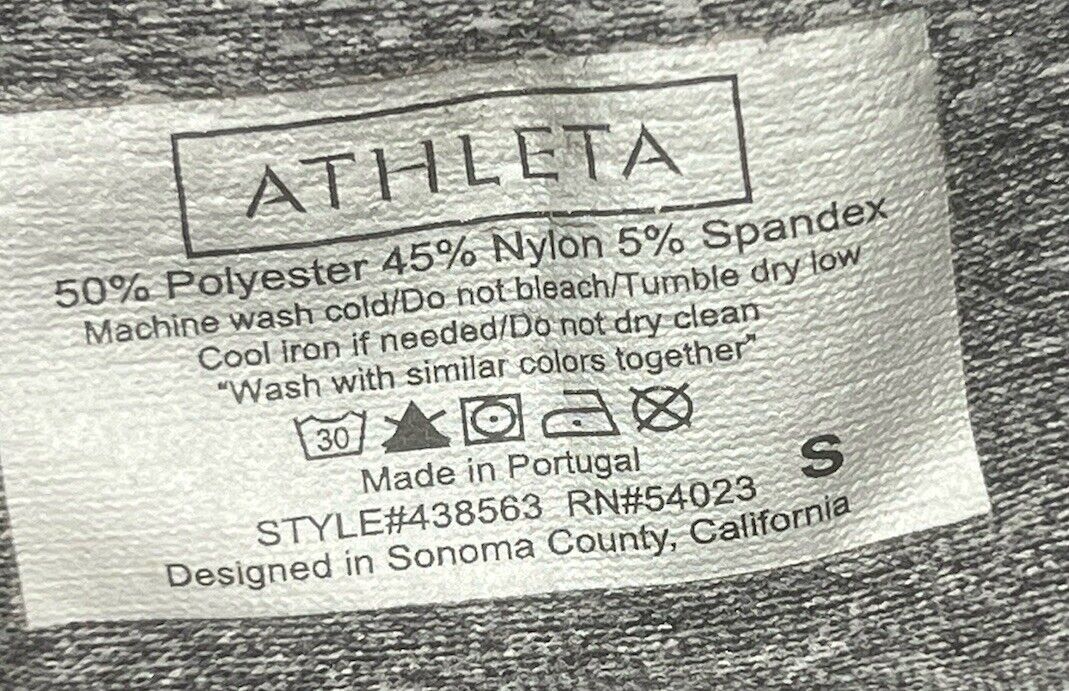 Performance Compression Top Womens Small Athleta Charcoal Running Yoga Fit