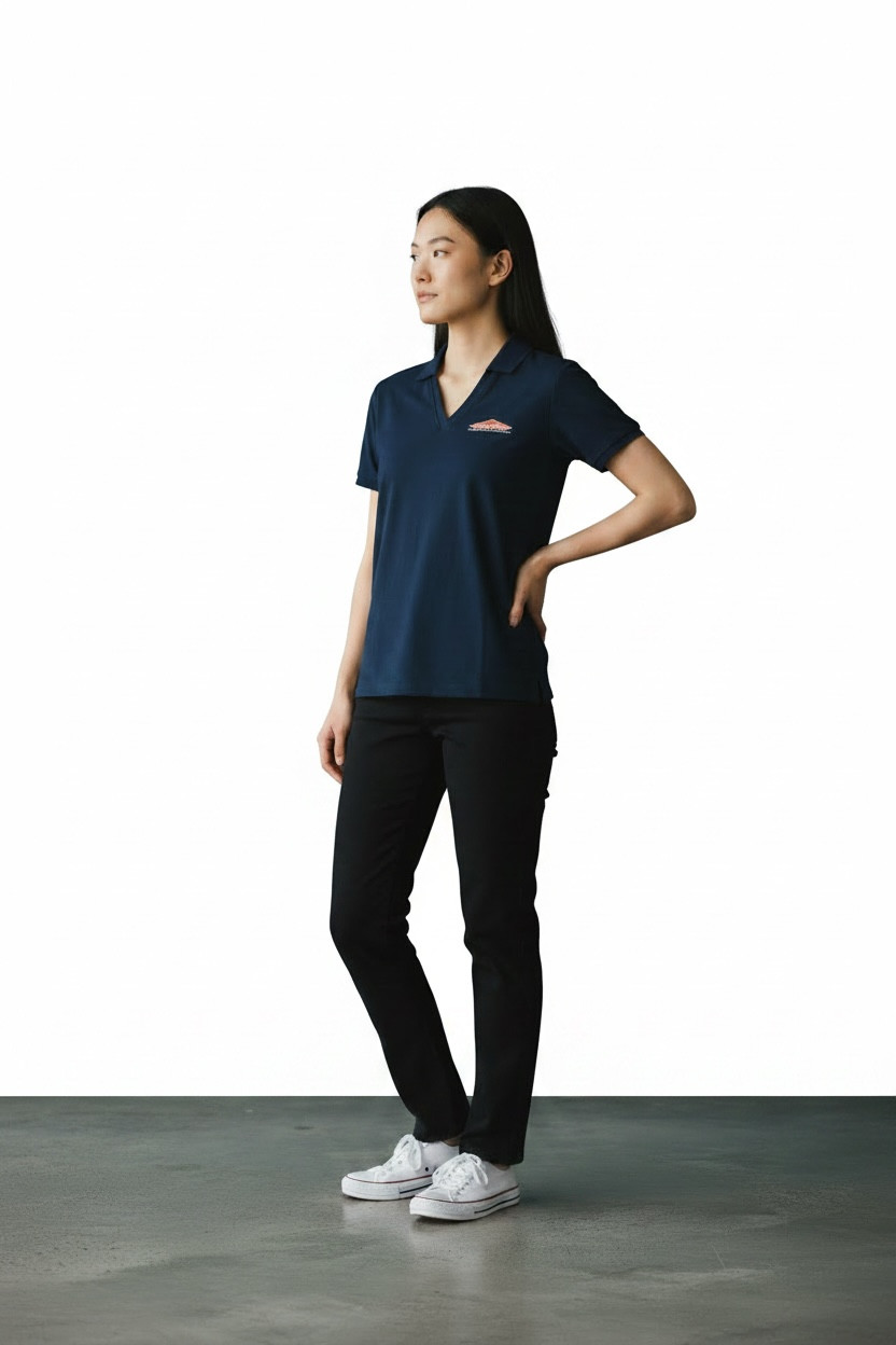 ServPro Logo Navy Lightweight V Neck Polo Shirt Women’s New M