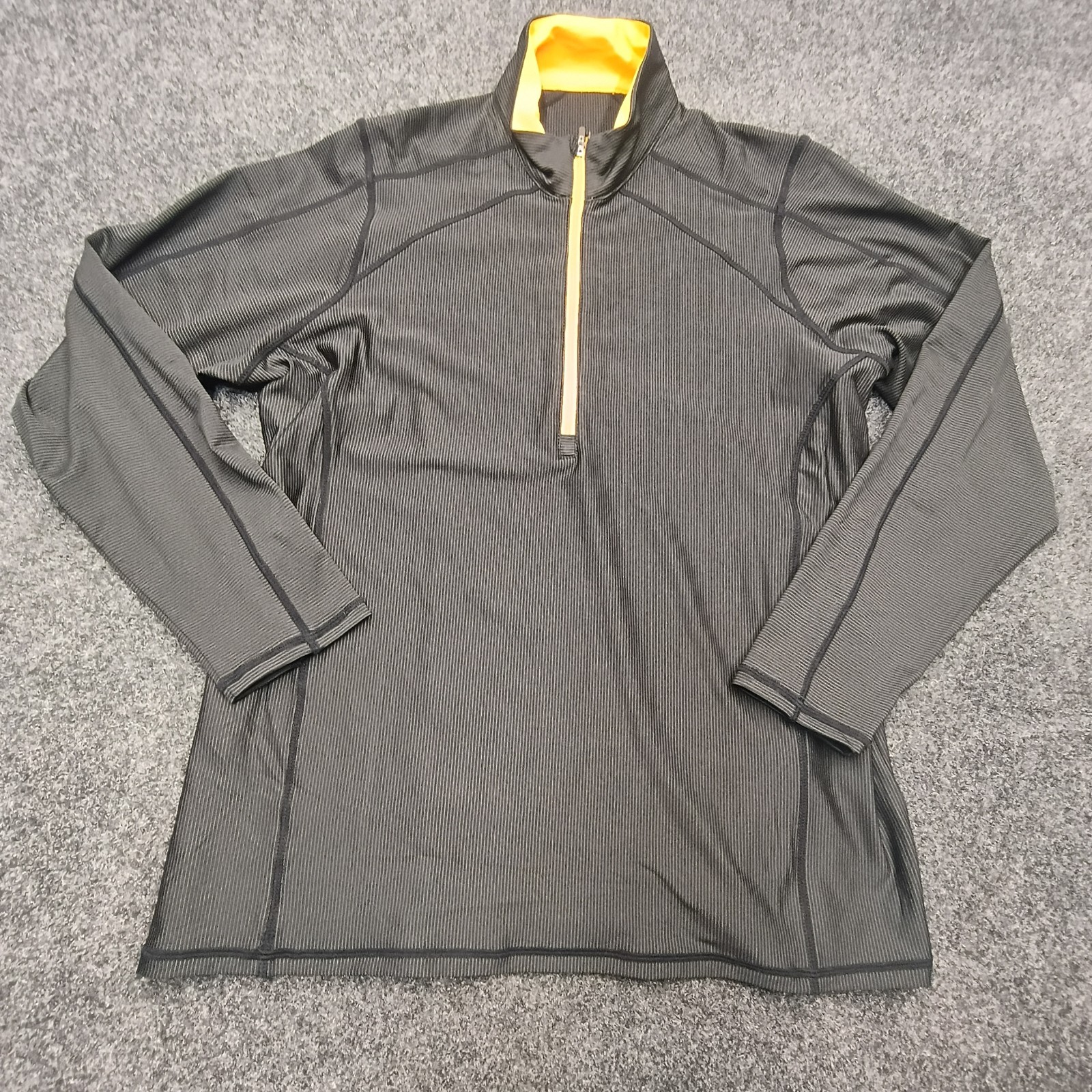 Antigua Women’s Black Yellow Accent Quarter Zip Size XLarge XL