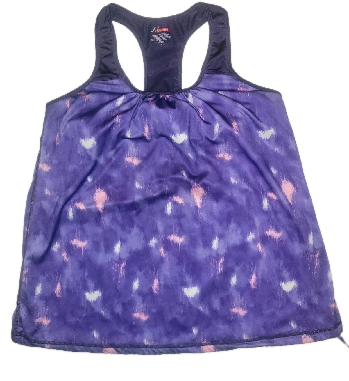 JJ Tech Women’s Racerback Tank Top W/ Building Bra Size M Purple Hip Length