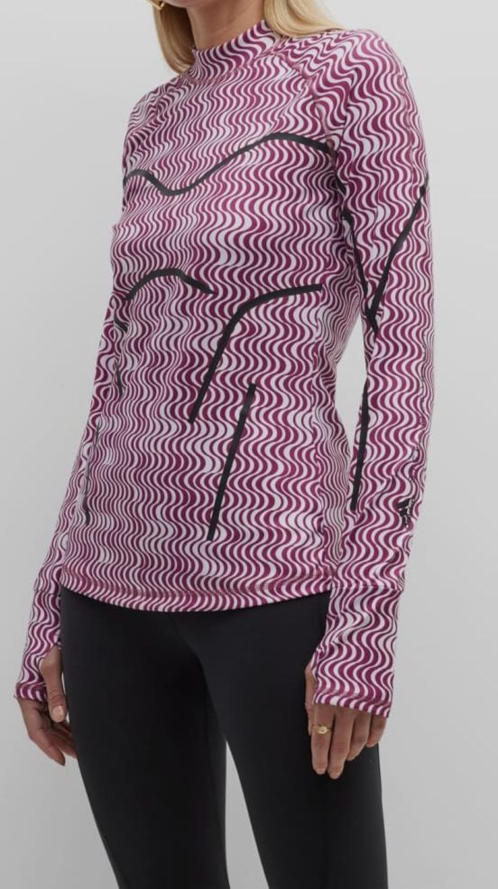 $110 Adidas by Stella McCartney Women’s Pink Printed Long-Sleeve Top Size 2XS
