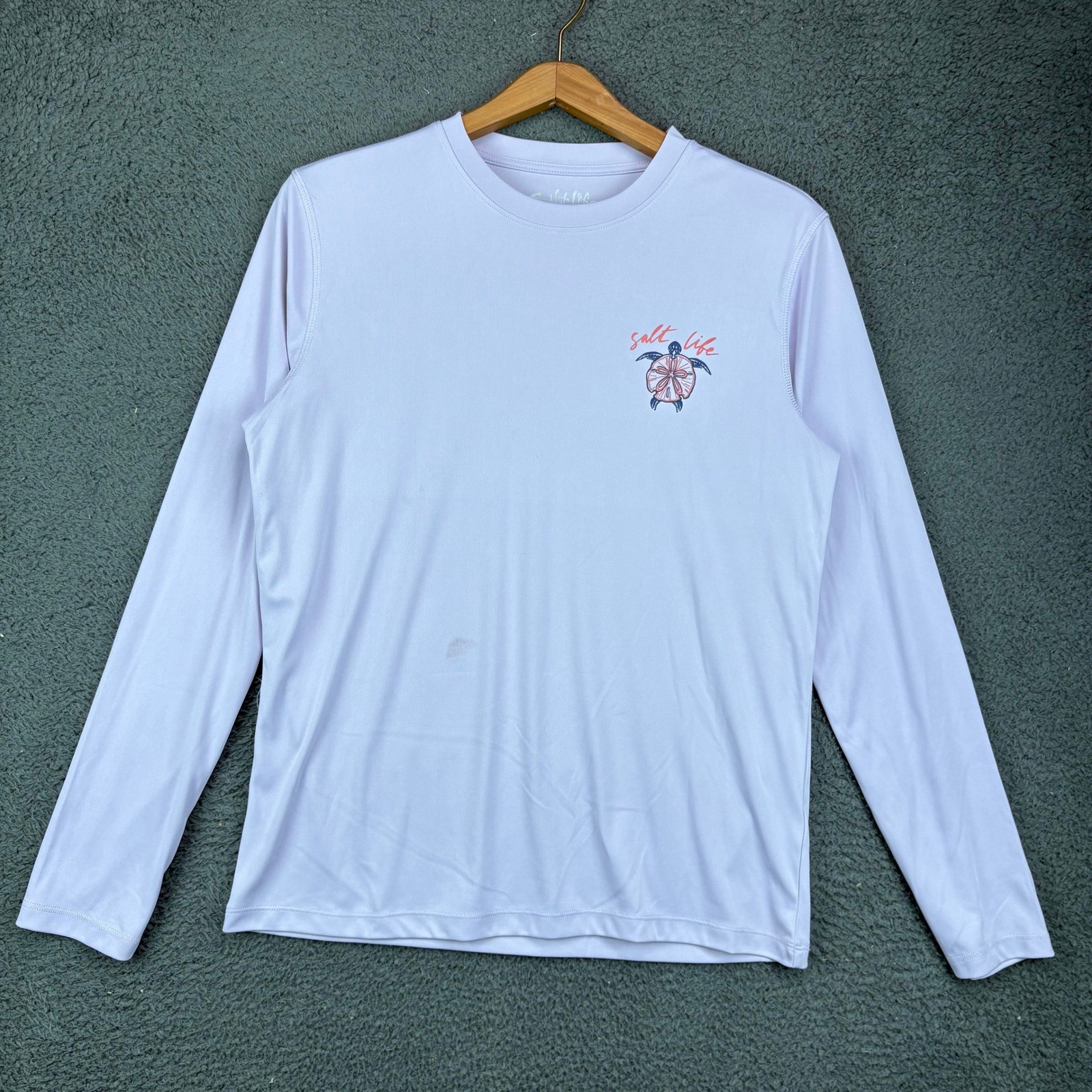 Salt Life SLX Womens Large Lavender UV Performance Long Sleeve Shirt Sea Turtle