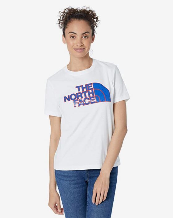 The North Face Crew Neck White USA Theme T-Shirt Womens XS-SM-Large NEW