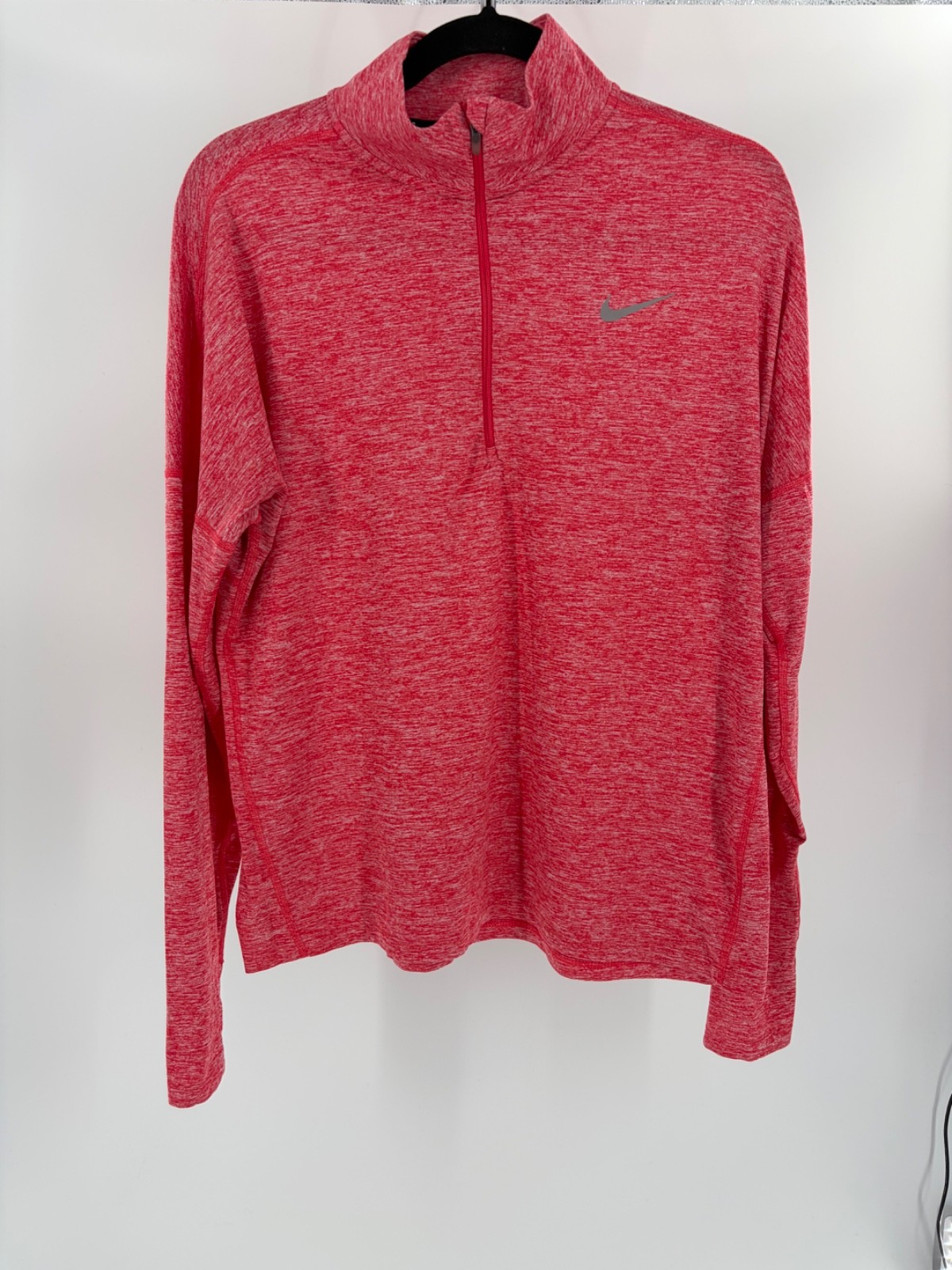 Nike Dri-Fit Pre-loved 3/4 Zip Women’s Coral Long Sleeve Running Shirt Size L