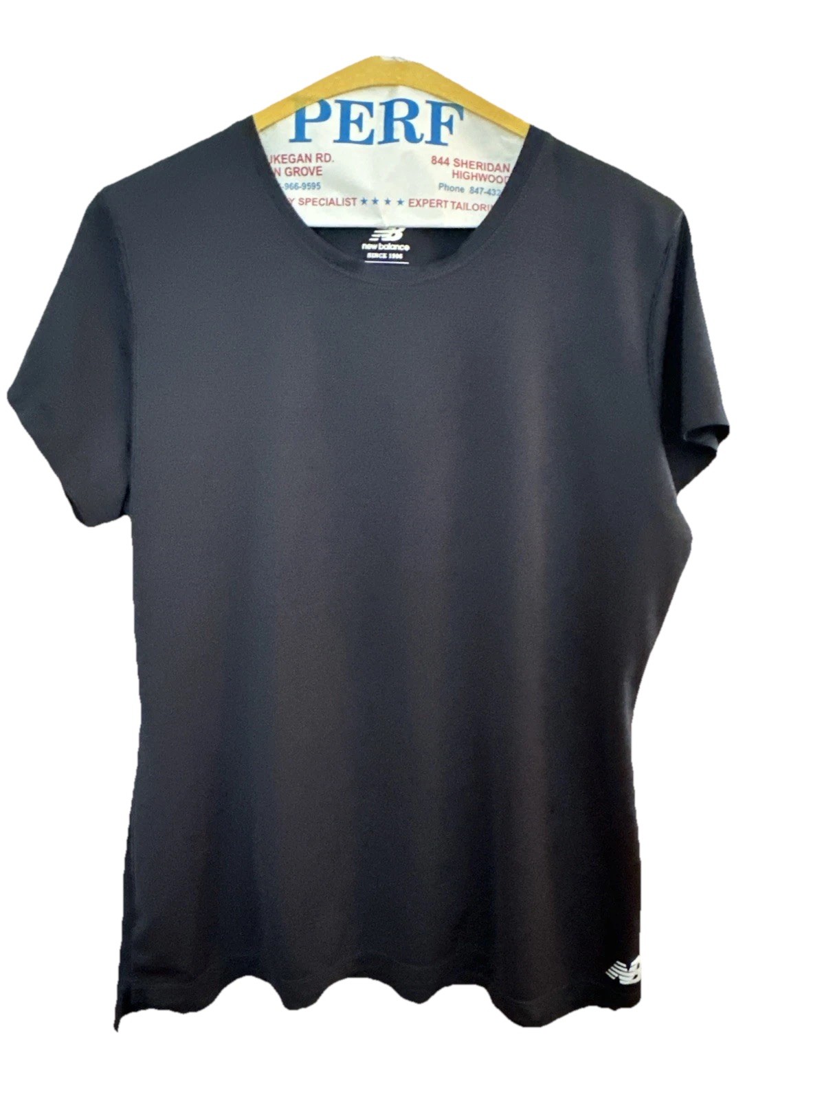 New Balance Tech Tee Shirt NB Dry Womens Workout TShirt Large Navy Blue Athletic