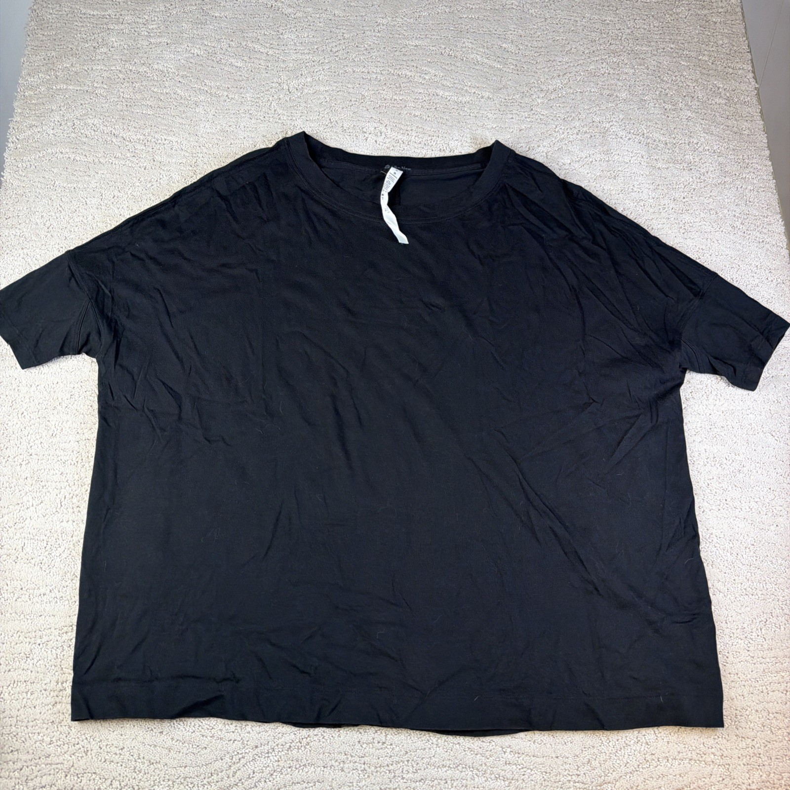 Women’s Lululemon Size Medium All Yours Oversized Boxy Tshirt Black Cotton