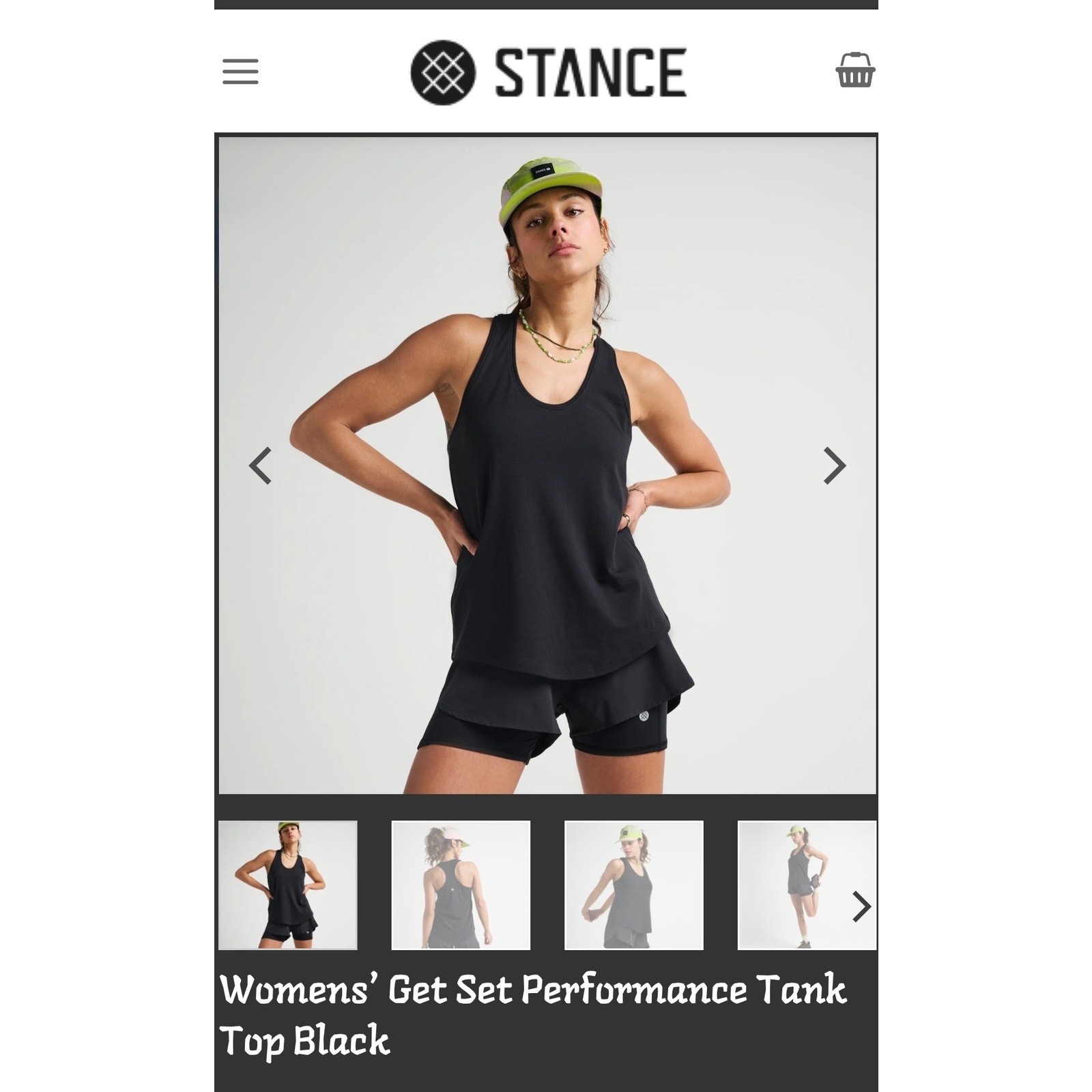 Stance Womens’ Get Set Performance Racerback Tank Top Black XS/Small