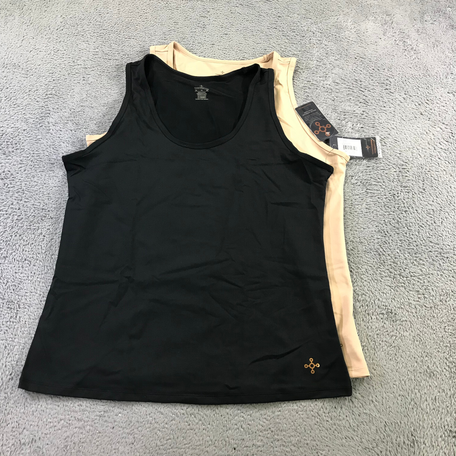 TOMMIE COPPER Tank Womens 3XL XXXL 2 PACK Core Tank Top Black Beige NWT SADSA
