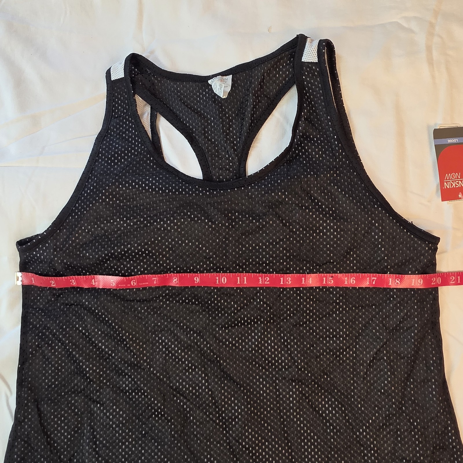 Danskin Now Women XL 16-18 Reversible Mesh Tank Top Black White Active NWT