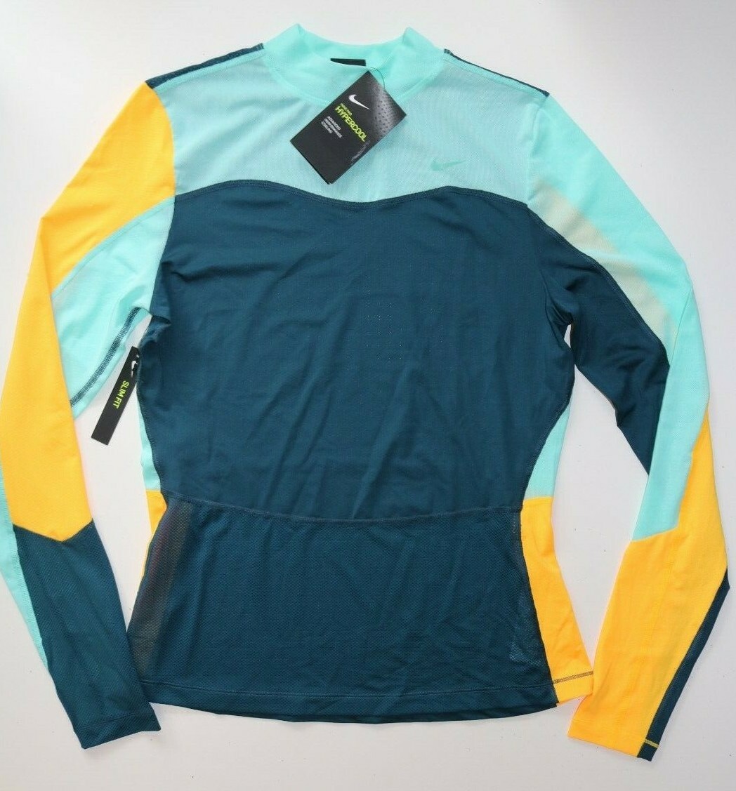 NIKE PRO HYPERCOOL TRAINING MESH SLIM FIT LONG SLEEVE TOP AR6699-304 WOMEN S