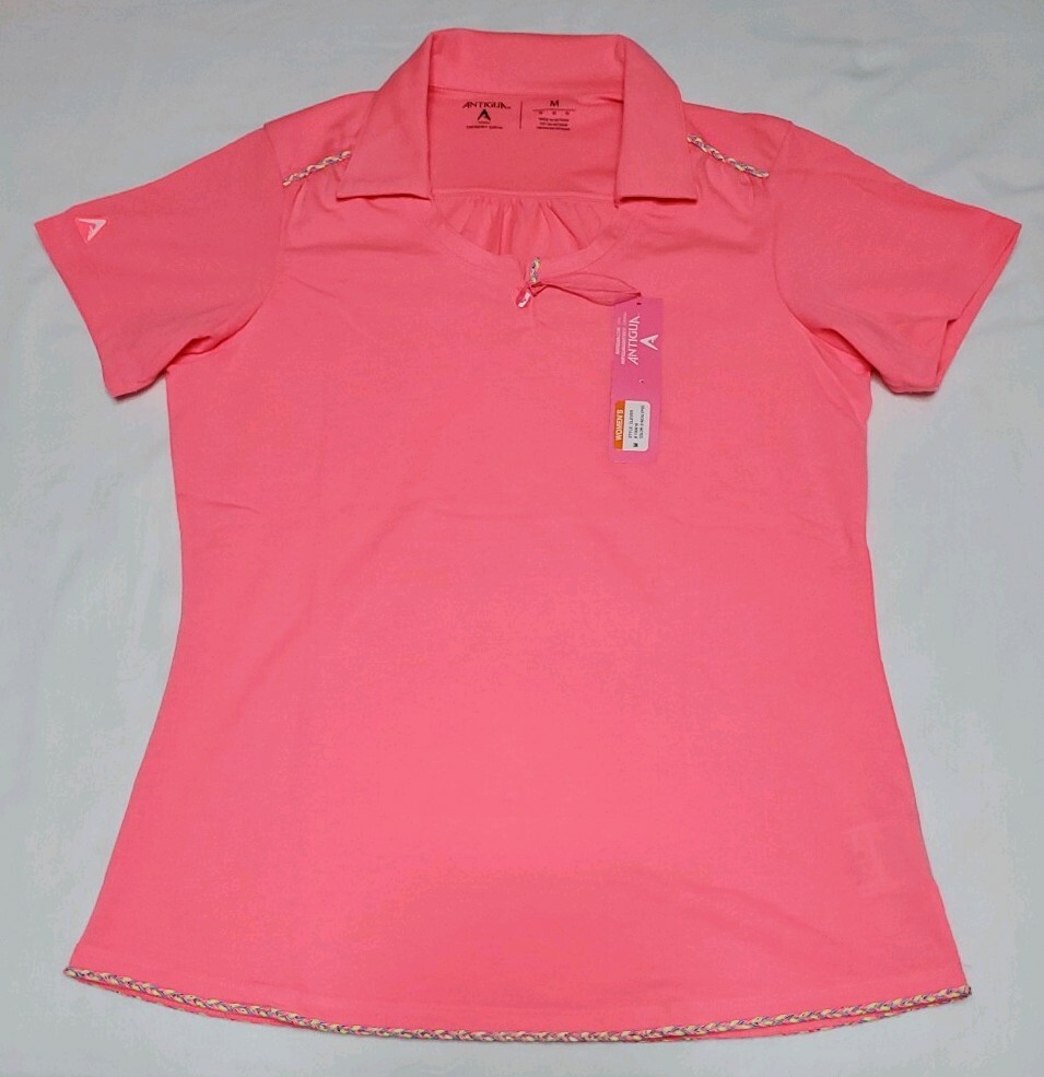 NEW Antigua Women’s Clever Desert Dry Golf Polo Pink Size M Medium