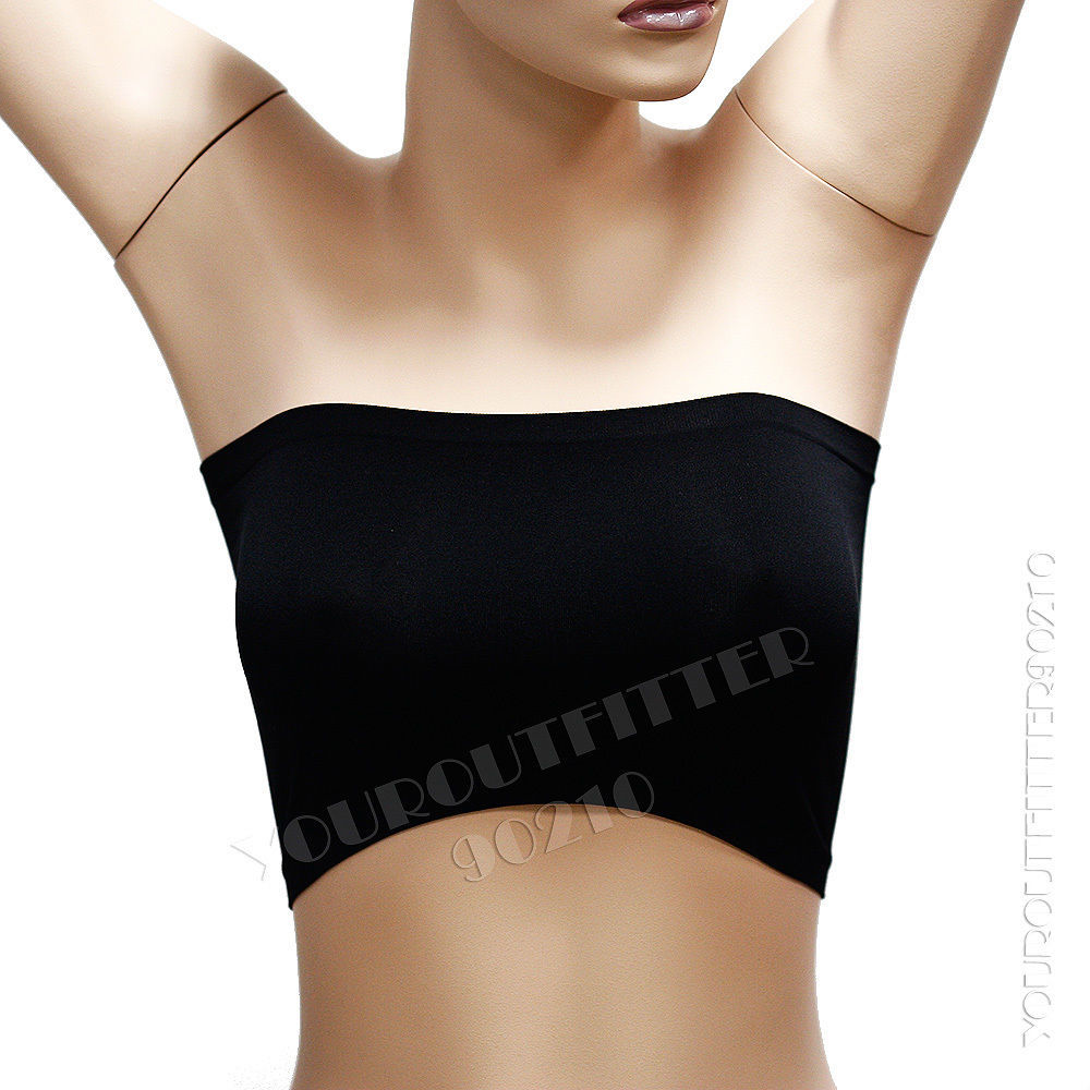 Women’s Strapless Tube Bra Top Seamless Stretch Bandeau Fits Fitness Non Padded