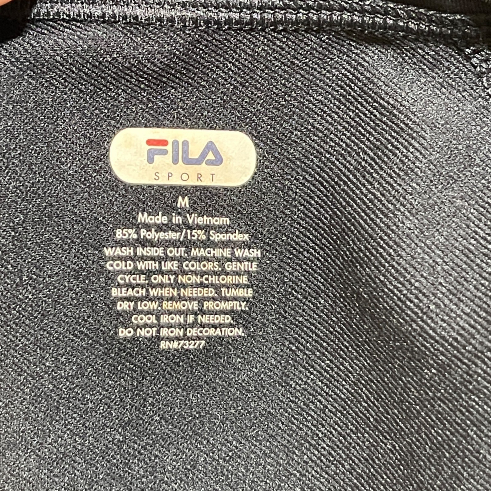 Fila Long Sleeve Base Layer Size M Medium Fair Isle Black