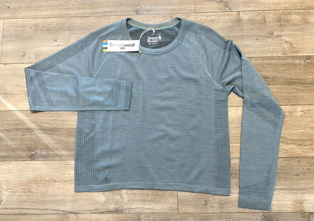 SmartWool Intraknit Thermal Merino Crew Womens M Baselayer Sweater Pewter Blue