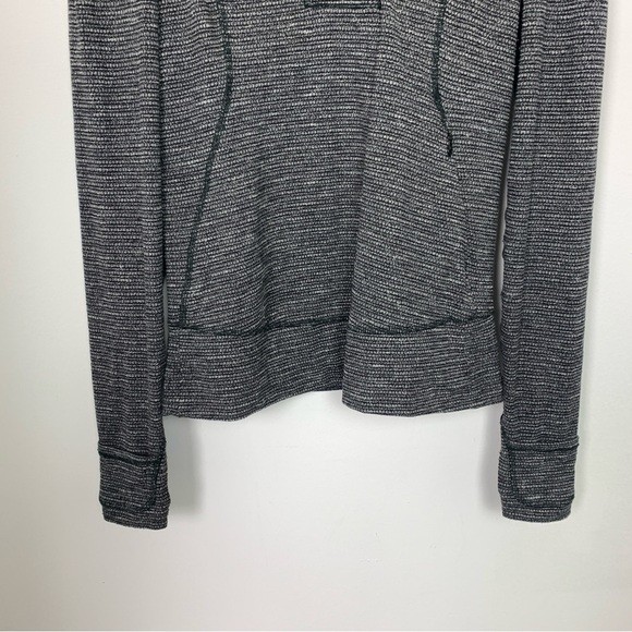 Lululemon Think Fast Pullover Sz 6 Mini Check Pique Heathered Black Yoga Run