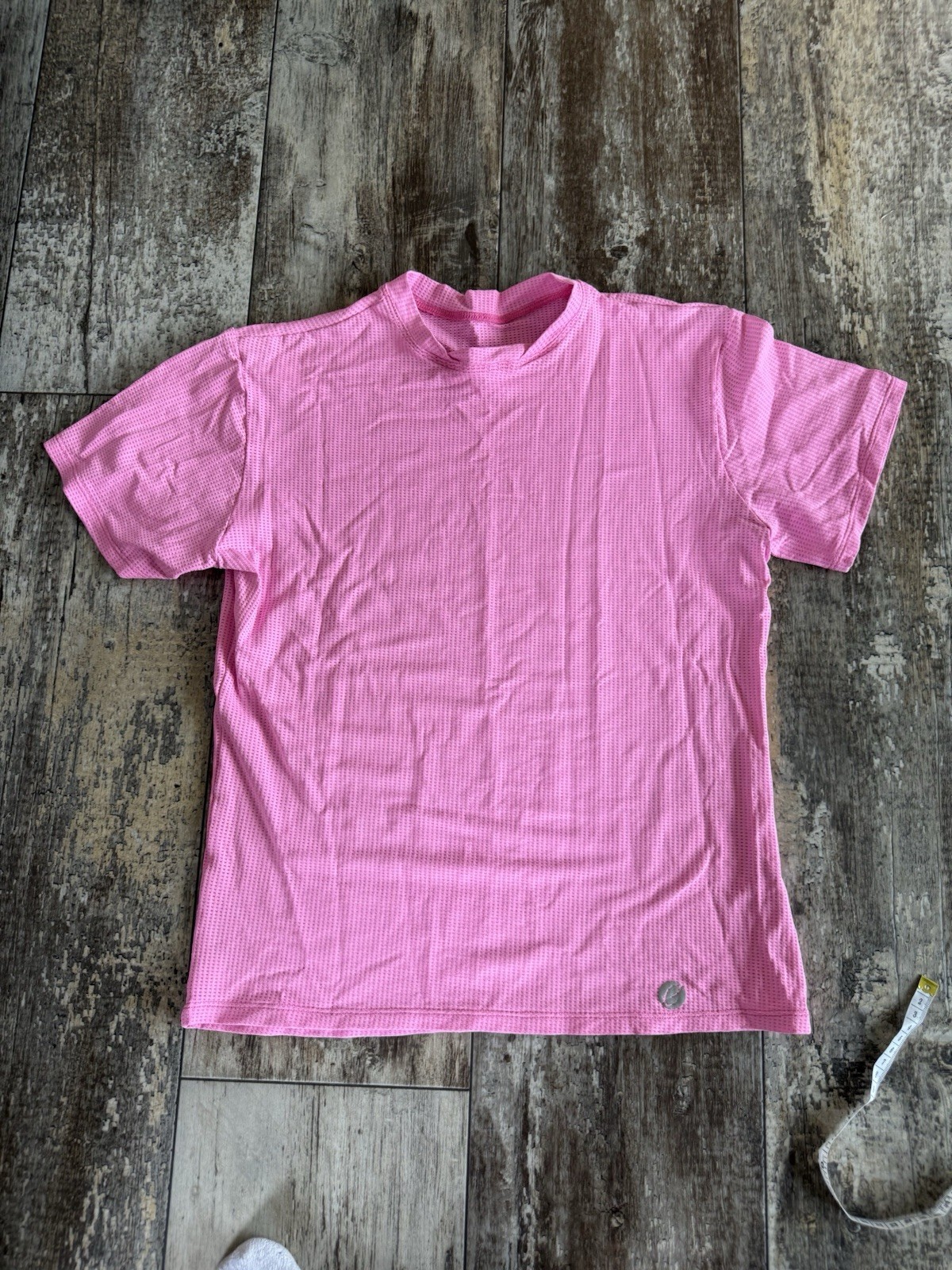 pink, breathable mesh athletic high neck t-shirt – M