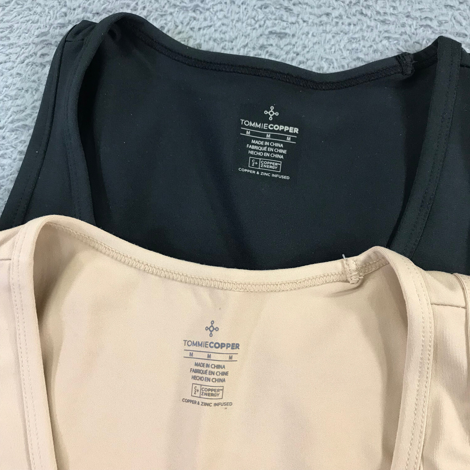 TOMMIE COPPER Tank Womens Medium 2 PACK Core Tank Top Black Beige NWT aasdsa