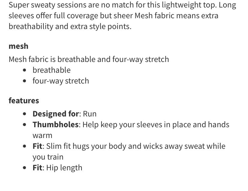 LULULEMON Set Challenger Mesh Long Sleeve in Black – M