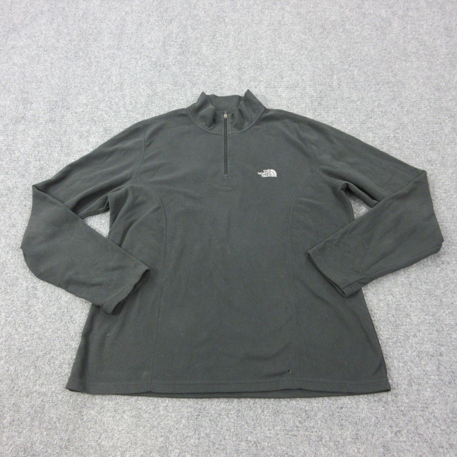 The North Face TKA 100 Fleece Pullover Womens XL Gray 1/4 Zip Mock Neck Hiking