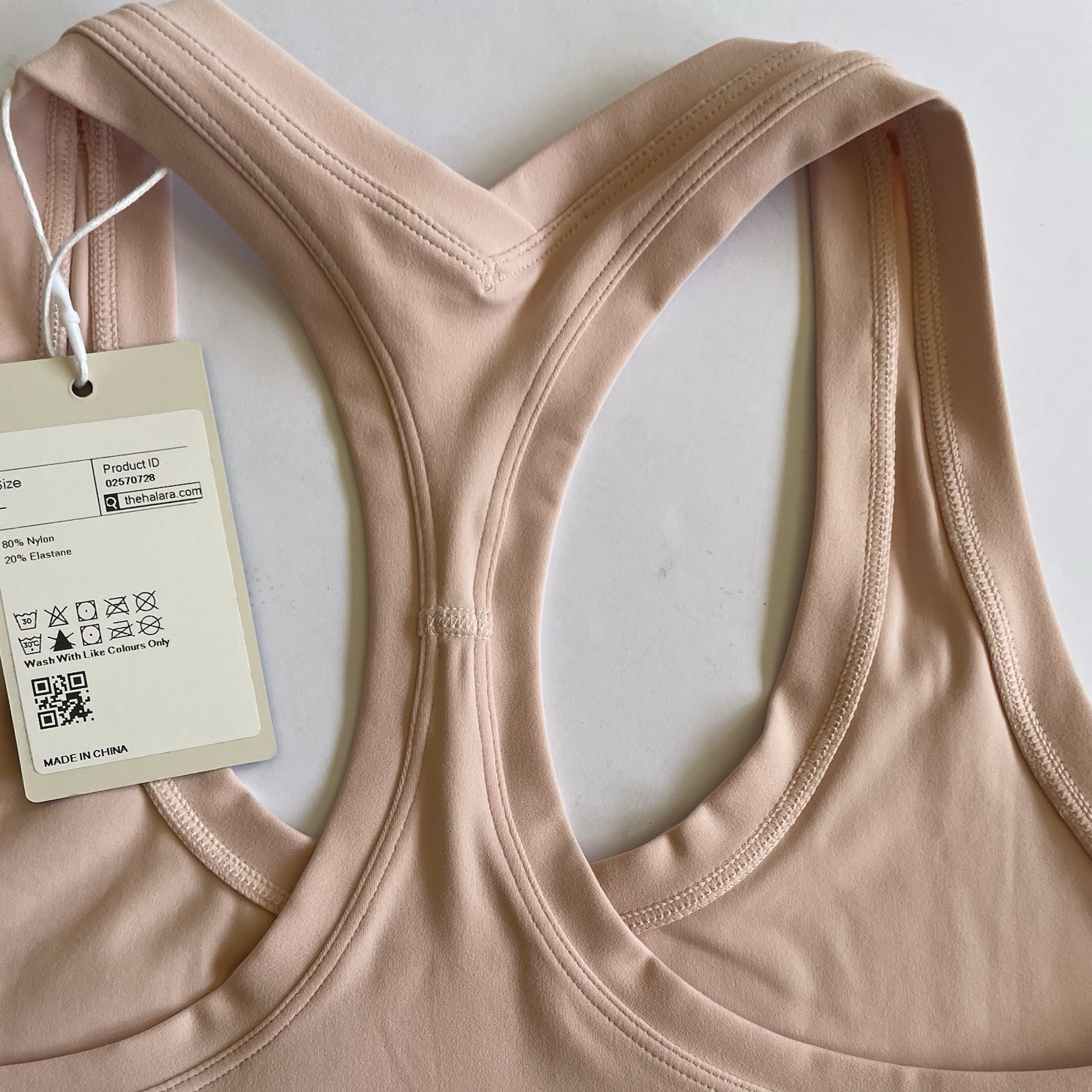 Halara Solid Stretchy U Neck Racerback Tank Top Pink Salt Woman’s Size Large