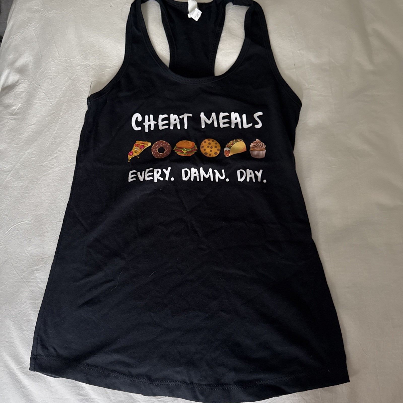Chest Meals Racer Back Black Workout Tanks Size XSmall
